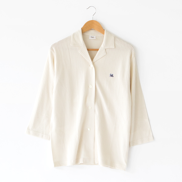 LBEIGE サイズM七分袖パジャマシャツ・画像