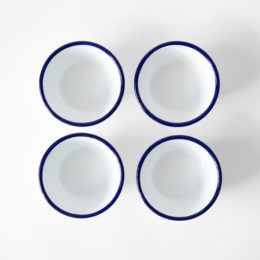 Original White with Blue rim12cm ボウルセット・画像