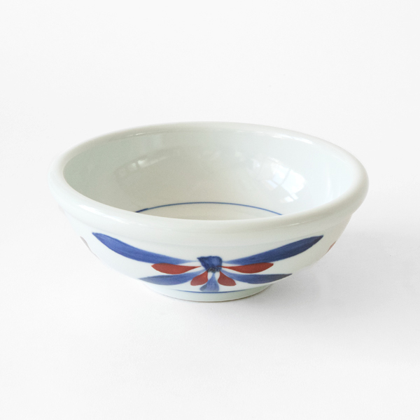 呉須赤菊6寸玉縁鉢・画像