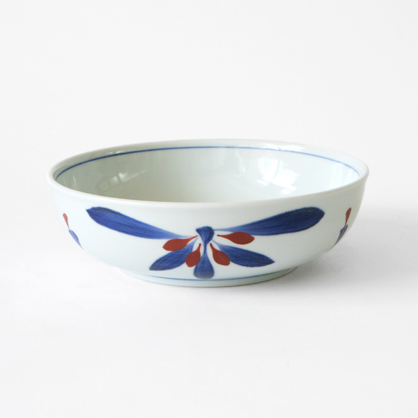 呉須赤菊7寸平鉢・画像