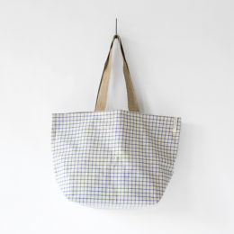 BLUEリネンコットン リバ-シブルト-トバッグ・画像