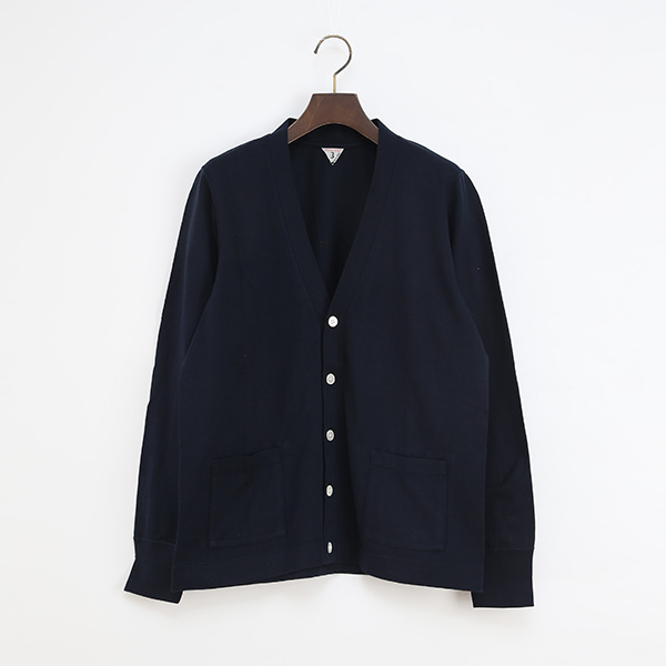 BLACK NAVY 3ユニセックス DONALD度詰天竺Vカ-ディガン・画像