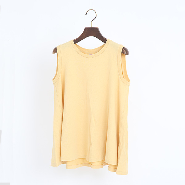 SUNSHINE YELLOWLINDA フレアノ-スリ-ブシャツ・画像