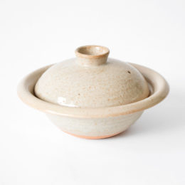 透明釉 白丸輪土鍋一人用・画像