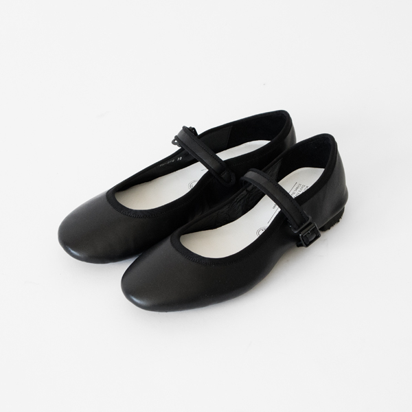 36.0TRAVEL SHOES ストラップバレエシュ-ズ レイン TR019 BLACK・画像