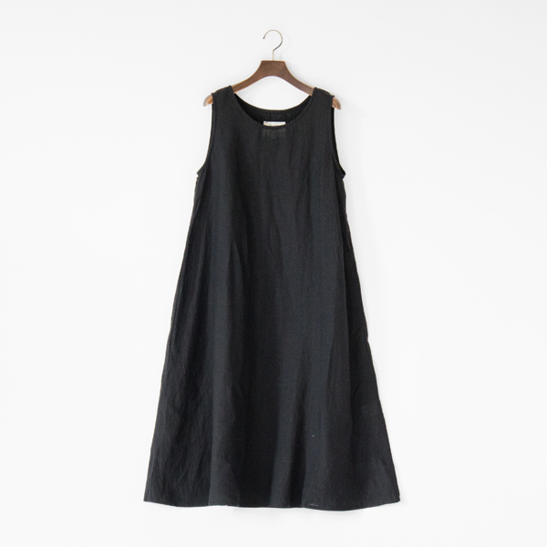 BLACKリネン レイヤ-ドワンピ-ス・画像