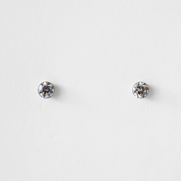 4mmキャッチレスピアス スワロフスキ-クリスタル・画像