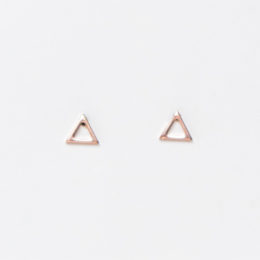 ROSE GOLDキャッチレスピアス トライアングル・画像