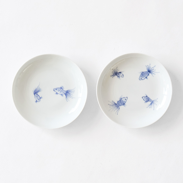 ［丸］金魚 2枚セット【受発注】宝珠窯・画像