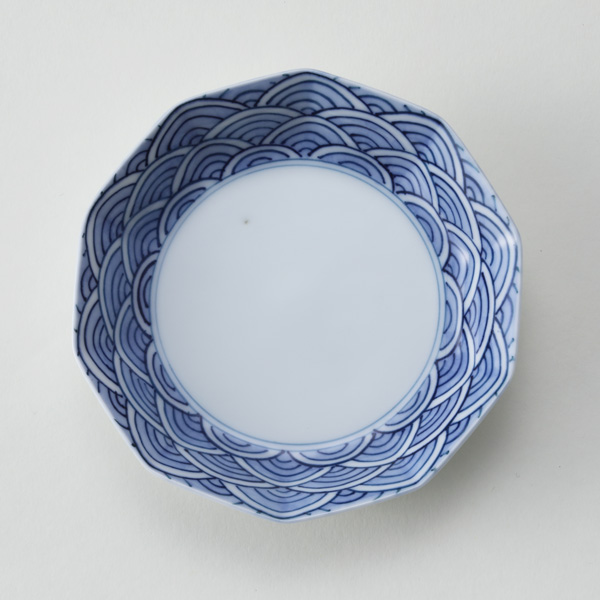 ［十角］青海波絵【受発注】啓祥窯・画像