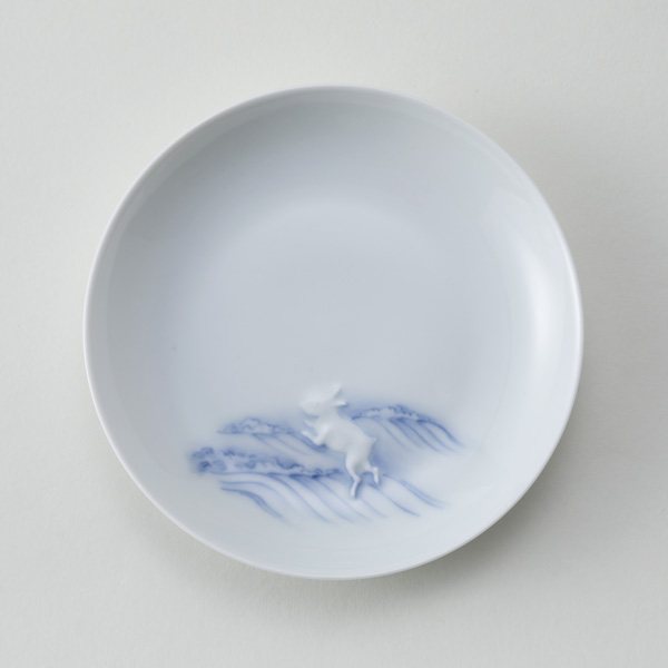 ［丸］平戸置上 波兎【受発注】平戸洸祥団右ェ門窯・画像