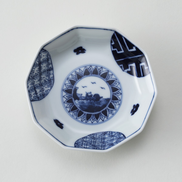 ［十角］丸紋山水絵【受発注】平戸洸祥団右ェ門窯・画像