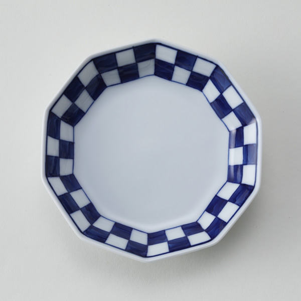 ［十角］市松紋【受発注】平戸洸祥団右ェ門窯・画像