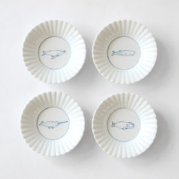 ［菊割］線鯨 4枚セット【受発注】光雲窯・画像