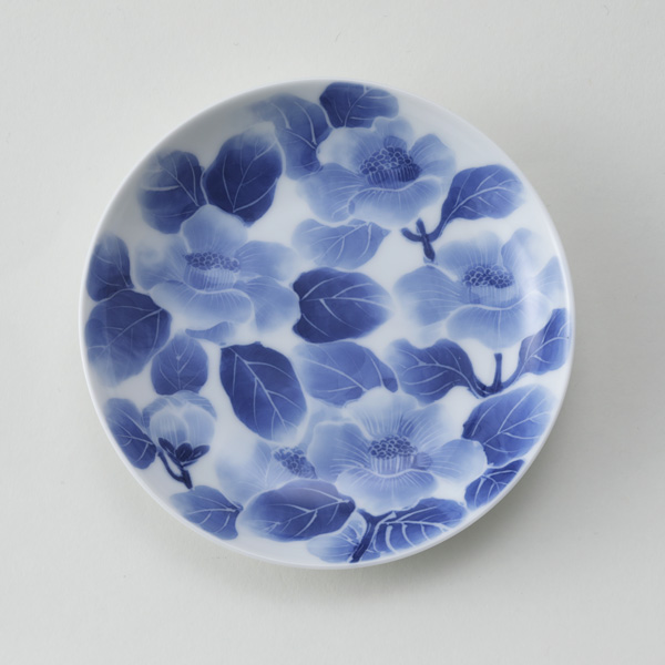 ［丸］墨はじき 椿【受発注】嘉泉窯・画像