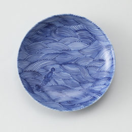 ［丸］波と人形【受発注】嘉久正窯・画像