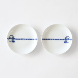 ［丸］綱引きパンダ 2枚セット【受発注】嘉久正窯・画像