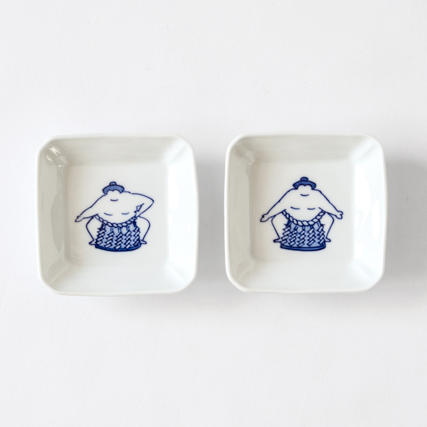 ［角］相撲 2枚セット【受発注】嘉久正窯・画像