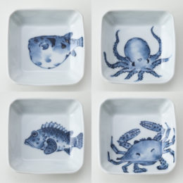 ［角］魚紋 4枚セット【受発注】平戸松山・画像