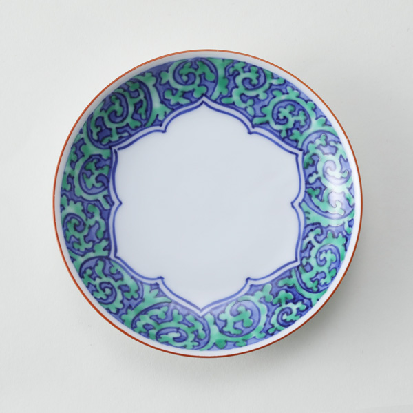 ［丸］緑彩タコ唐草絵【受発注】陶房義窯・画像