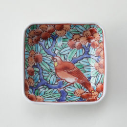 ［角］赤絵花鳥絵【受発注】陶房義窯・画像