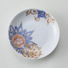 ［丸］染付金彩花紋【受発注】平戸藤祥五光窯・画像