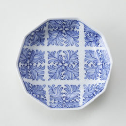 ［十角］染付羊歯菱紋【受発注】平戸藤祥五光窯・画像