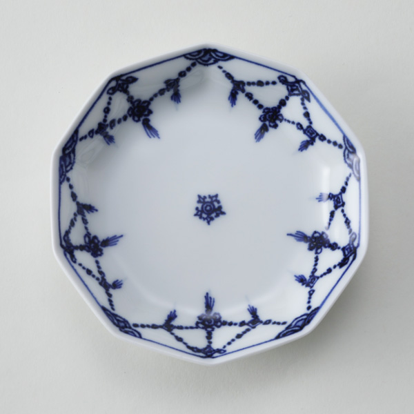 ［十角］染付瓔珞紋【受発注】平戸藤祥五光窯・画像