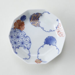 ［十角］染付金彩雪輪紋【受発注】平戸藤祥五光窯・画像