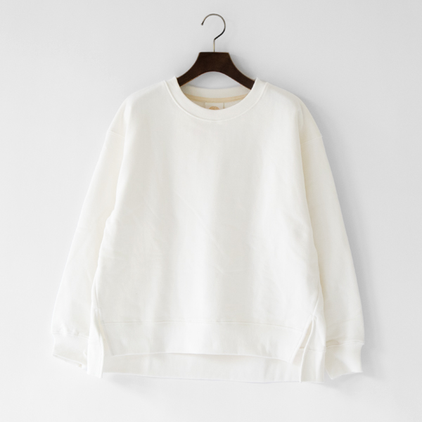 OFF WHITESIDE SLIT CREW 裏毛プルオ-バ-・画像