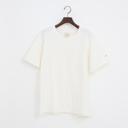 WHITEPIGMENT DYED ポケット付ショ-トスリ-ブTシャツ・画像
