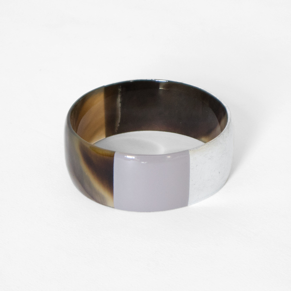 SILVER AND CREAM COFFEEカラ-バングル BJX816・画像