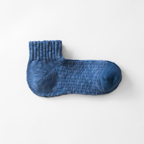 デルフトブル-ビッグスラブ・アンクル メンズソックス・画像
