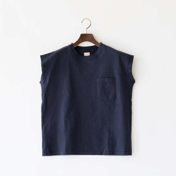 NAVYアメリカンジャ-ジ-クル-ネックスリ-ブ・画像