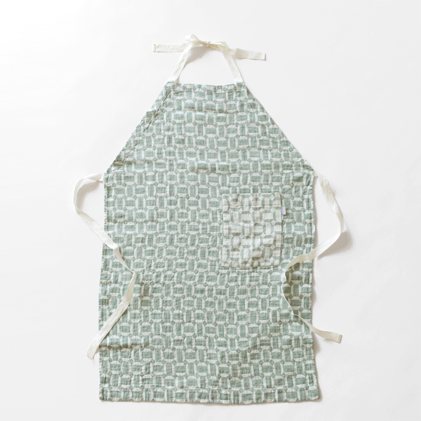 white aspen greenリネンエプロン・画像