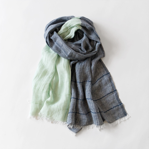 blue mintリネンスカ-フ・画像