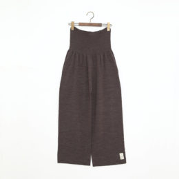 BROWNおなかをつつむ のびるニットパンツ ワイド・画像