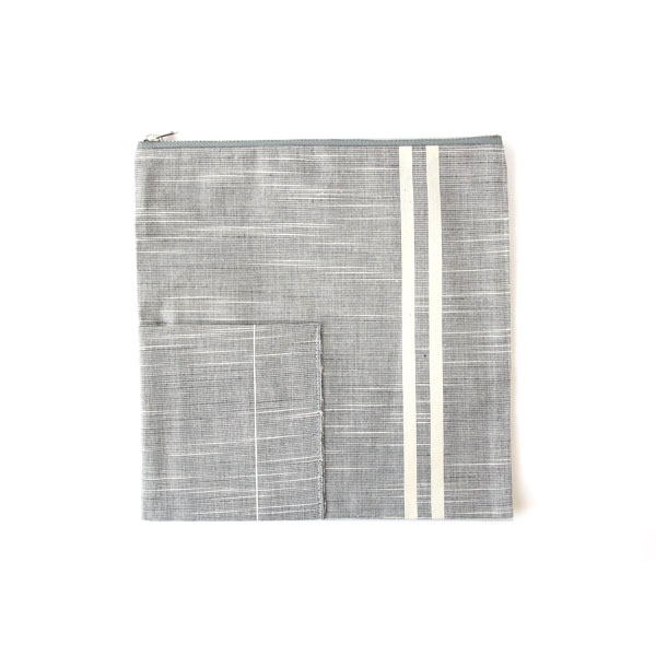 ぎんねず会津木綿 ポ-チ・画像