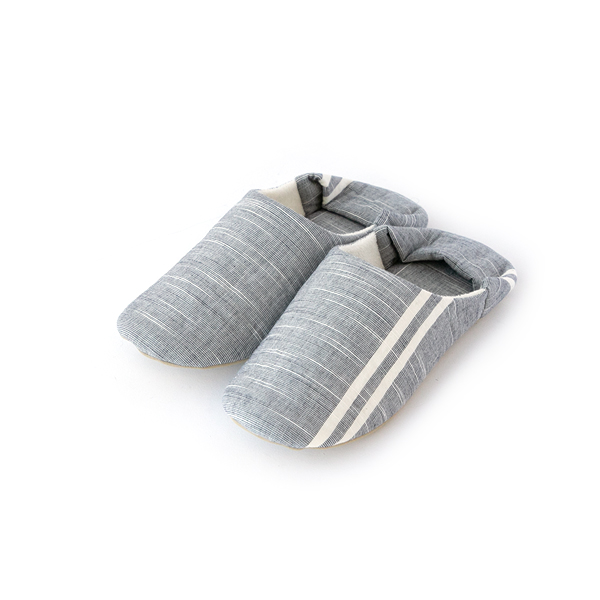 ぎんねず会津木綿 スリッパ・画像