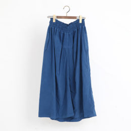 INDIGO-ISHバンブ-コットン ギャザ-スカ-ト・画像