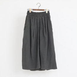 WASHEDBLACKバンブ-コットン ギャザ-スカ-ト・画像