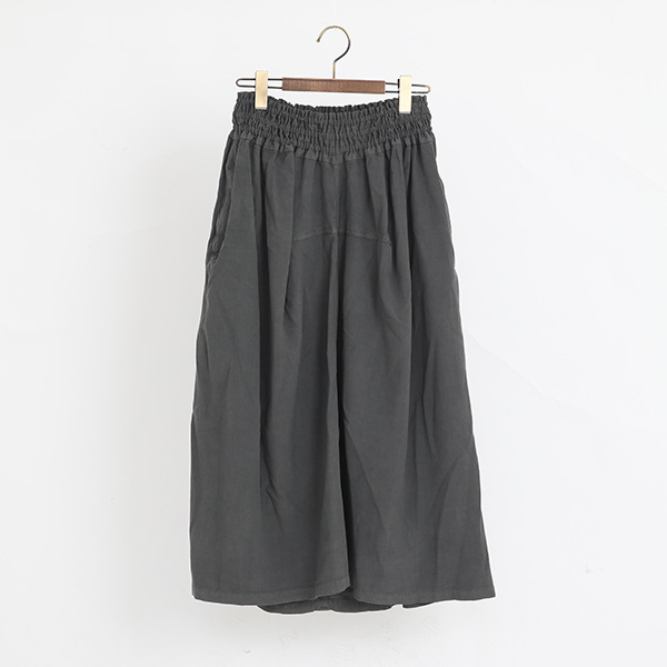 WASHEDBLACKバンブ-コットン ギャザ-スカ-ト・画像