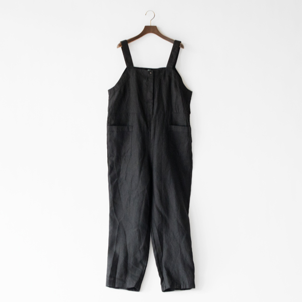 ブラックリネンサロペット Avery Salopette・画像