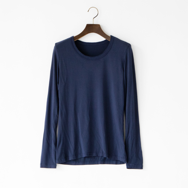 NAVYモダ-ルClearベア天竺長袖Tシャツ・画像