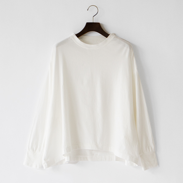 OFF WHITEス-ピマ天竺ドルマンスリ-ブ長袖Tシャツ・画像