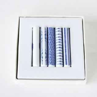 印判箸置 セット(旭日/茎形/青海波/縁結び/雪道)・画像