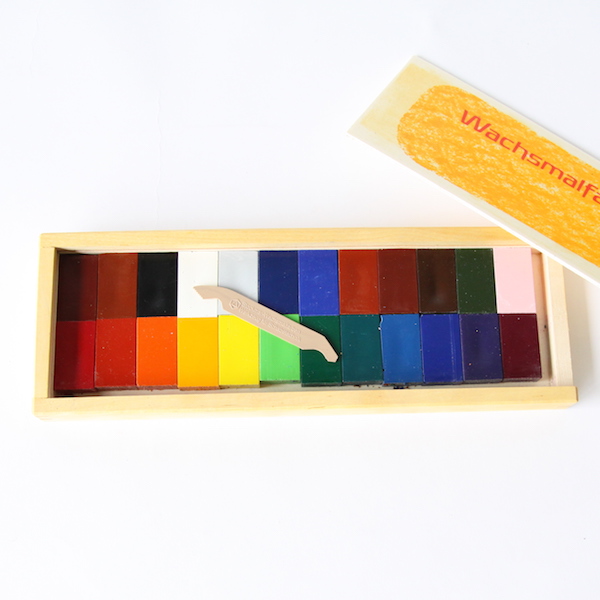 24色木箱蜜ろうブロッククレヨン・画像