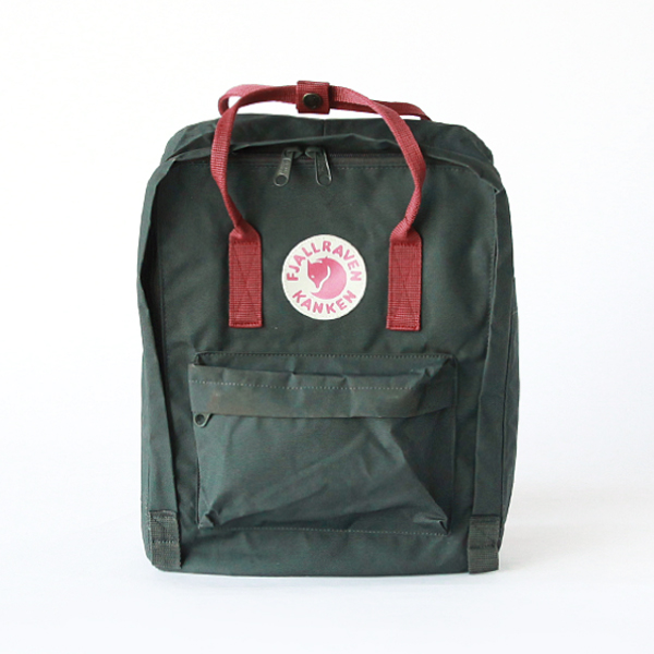 ミニ2WAYカンケンバッグ フォレストグリ-ン×レッド・画像