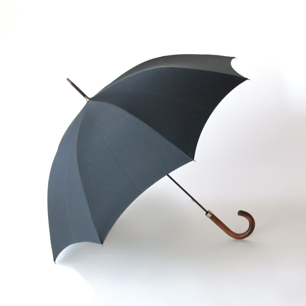 メンズ長傘 木目/Black・画像