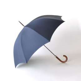 メンズ長傘 木目/Navy・画像